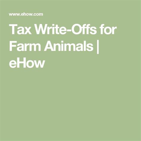 Are Farm Animals Tax Deductible